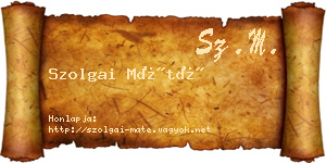 Szolgai Máté névjegykártya