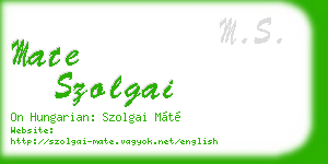 mate szolgai business card