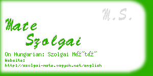 mate szolgai business card